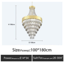 Load image into Gallery viewer, Luxury Crystal Spiral Staircase Chandelier