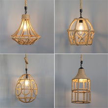 Load image into Gallery viewer, Hemp Rope Rattan Woven Pendant Lights