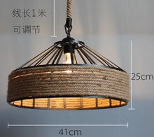 Load image into Gallery viewer, Hemp Rope Rattan Woven Pendant Lights