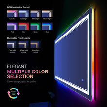 Load image into Gallery viewer, 40X32 Inch LED RGB Color Changing Backlit Mirror Shatterproof Dimmable Anti-Fog mirror