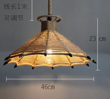 Load image into Gallery viewer, Hemp Rope Rattan Woven Pendant Lights