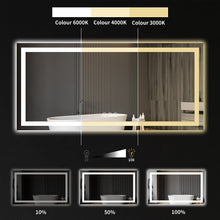 Load image into Gallery viewer, Backlit and Front Led Mirror 60*28 Inch Tempered Glass Shatter-Proof
