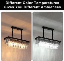 Load image into Gallery viewer, Crystal Rectangular Pendant Light Fixture L33”
