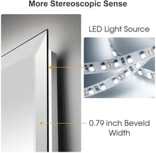 Load image into Gallery viewer, Dimmable 40 X 24 Inch Backlit Led 3 Colors White/Warm/Natural Lights Wall Mounted Fog Free mirror