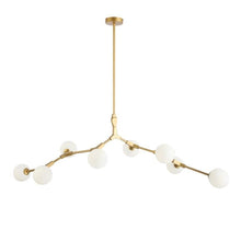 Load image into Gallery viewer, Nordic Chandelier Dining Room Kitchen Lustre Industrial Loft Chandelier Iron Tube Glass Balls Chandelier Lamp Fixtures