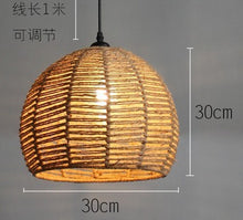 Load image into Gallery viewer, Hemp Rope Rattan Woven Pendant Lights