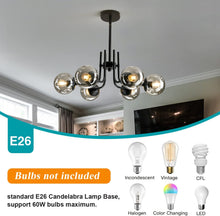 Load image into Gallery viewer, 6-Lights Glass Globe Sputnik Chandelier