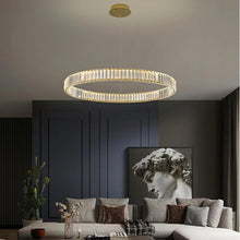 Load image into Gallery viewer, Modern Luxury round Stainless Steel Crystal LED Chandelier Nordic Gold/Silver Single Ring Ring Chandelier Restaurant Chandelier