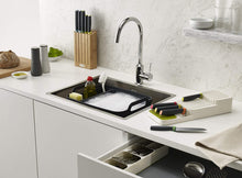 Load image into Gallery viewer, Drawerstore Compact Cutlery Organizer Kitchen Drawer Tray, Small, Gray