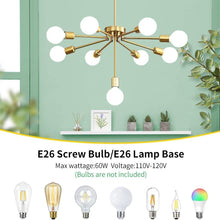 Load image into Gallery viewer, 9-Light Gold Sputnik Pendant Deformable Hanging Chandeliers light Fixture