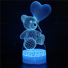 Load image into Gallery viewer, Love Bear Series 3D Light Creative Night Light LED Visual Light