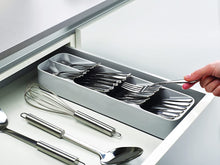Load image into Gallery viewer, Drawerstore Compact Cutlery Organizer Kitchen Drawer Tray, Small, Gray