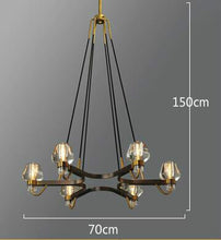 Load image into Gallery viewer, American Luxury Copper Chandelier Loft LED E14 Pendant Chandelier Lustre Chandelier Lighting Drop Light for Living Room