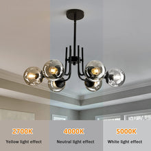 Load image into Gallery viewer, 6-Lights Glass Globe Sputnik Chandelier