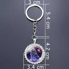 Load image into Gallery viewer, Constellation Glass Rhinestone Keychain Pendant Silver/Gold Plated Zodiac