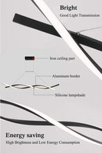 Load image into Gallery viewer, Ziplighting Modern LED Pendant Lighting for Dining Room & Kitchen Island Stepless Remote Dimming Chandelier Contemporary Adjustable Ceiling Fixture Wave Ceiling Light F