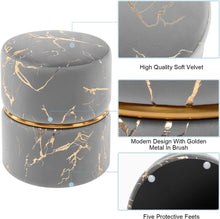Load image into Gallery viewer, Duhome Padded round Velvet Ottoman Bronzed Fabrics