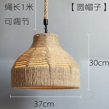 Load image into Gallery viewer, Hemp Rope Rattan Woven Pendant Lights