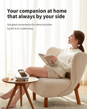 Load image into Gallery viewer, LED Night Light, Music Bedside Lamp with Wireless Charger, 4 in 1 Touch Lamp, Portable Bluetooth Speaker, Phone Holder, Dimmable Wireless Charging Lamp Birthday Gifts for Women, Men, Dad, Mom