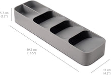 Load image into Gallery viewer, Drawerstore Compact Cutlery Organizer Kitchen Drawer Tray, Small, Gray