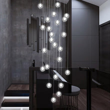Load image into Gallery viewer, LED Bubble Long Suspension Art Glass Ball Chandelier