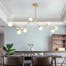 Load image into Gallery viewer, Nordic Chandelier Dining Room Kitchen Lustre Industrial Loft Chandelier Iron Tube Glass Balls Chandelier Lamp Fixtures