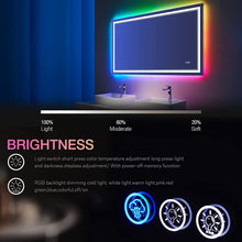 Load image into Gallery viewer, 40X32 Inch LED RGB Color Changing Backlit Mirror Shatterproof Dimmable Anti-Fog mirror