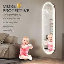 Load image into Gallery viewer, Smart Touch Oval LED Lights, 47"X14.5" Full Body Lighted, Wall Mounted/Over the Door Arched, Hanging Mirror