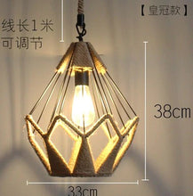 Load image into Gallery viewer, Hemp Rope Rattan Woven Pendant Lights