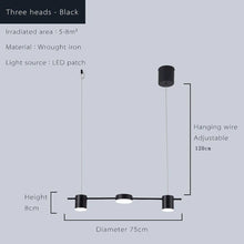 Load image into Gallery viewer, Nordic Led Hanging Black Dimmable Chandelier
