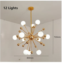 Load image into Gallery viewer, Nordic LED Sputnik Postmodern Dandelion Glass Ball Molecular Chandelier