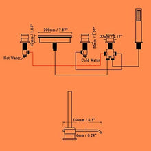 Load image into Gallery viewer, Modern 5 Pieces Waterfall Bathroom Bathtub Faucet Roman Tub Filler with Handheld Shower