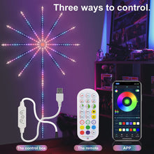 Load image into Gallery viewer, Firework Lights LED Strip Music Sound Sync Color Changing Remote Control LED Firework Light For Room Party