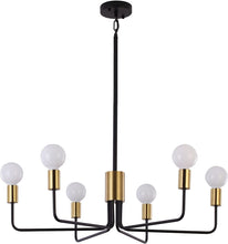 Load image into Gallery viewer, Farmhouse Chandelier Light Fixture 6-Light Black and Gold Chandeliers Hanging Adjustable 30In