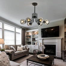 Load image into Gallery viewer, 6-Lights Glass Globe Sputnik Chandelier