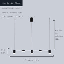 Load image into Gallery viewer, Nordic Led Hanging Black Dimmable Chandelier