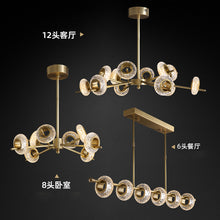 Load image into Gallery viewer, Light Luxury Postmodern Living Room Chandelier Atmospheric Copper Restaurant Model Room Lamp