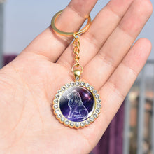 Load image into Gallery viewer, Constellation Glass Rhinestone Keychain Pendant Silver/Gold Plated Zodiac
