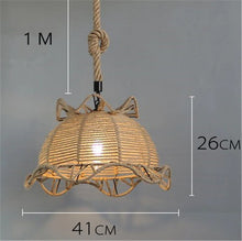 Load image into Gallery viewer, Hemp Rope Rattan Woven Pendant Lights