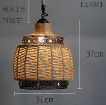 Load image into Gallery viewer, Hemp Rope Rattan Woven Pendant Lights