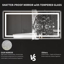 Load image into Gallery viewer, Backlit and Front Led Mirror 60*28 Inch Tempered Glass Shatter-Proof