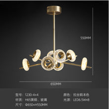 Load image into Gallery viewer, Light Luxury Postmodern Living Room Chandelier Atmospheric Copper Restaurant Model Room Lamp