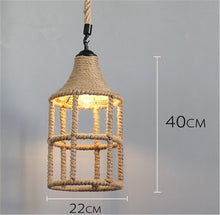 Load image into Gallery viewer, Hemp Rope Rattan Woven Pendant Lights