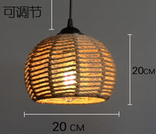 Load image into Gallery viewer, Hemp Rope Rattan Woven Pendant Lights