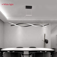 Load image into Gallery viewer, Ziplighting Modern LED Pendant Lighting for Dining Room & Kitchen Island Stepless Remote Dimming Chandelier Contemporary Adjustable Ceiling Fixture Wave Ceiling Light F
