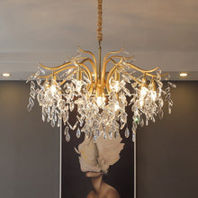 Load image into Gallery viewer, Gold Crystal Chandelier K9 Lustre Crystal Gold Chandelier LED Luxury Chandelier for Indoor Hotel Tree Branch Chandelier