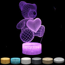 Load image into Gallery viewer, Love Bear Series 3D Light Creative Night Light LED Visual Light
