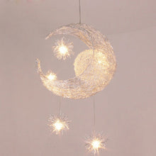 Load image into Gallery viewer, Aluminum Wire Star Moon Chandelier
