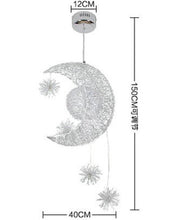 Load image into Gallery viewer, Aluminum Wire Star Moon Chandelier
