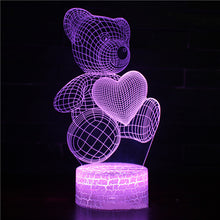 Load image into Gallery viewer, Love Bear Series 3D Light Creative Night Light LED Visual Light
